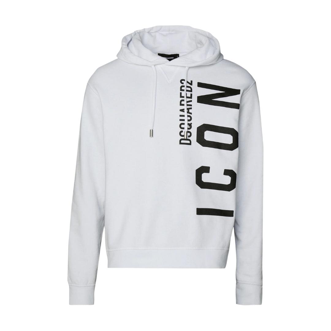 Dsquared2 Witte Hoodie Met Groot Zwart Logo