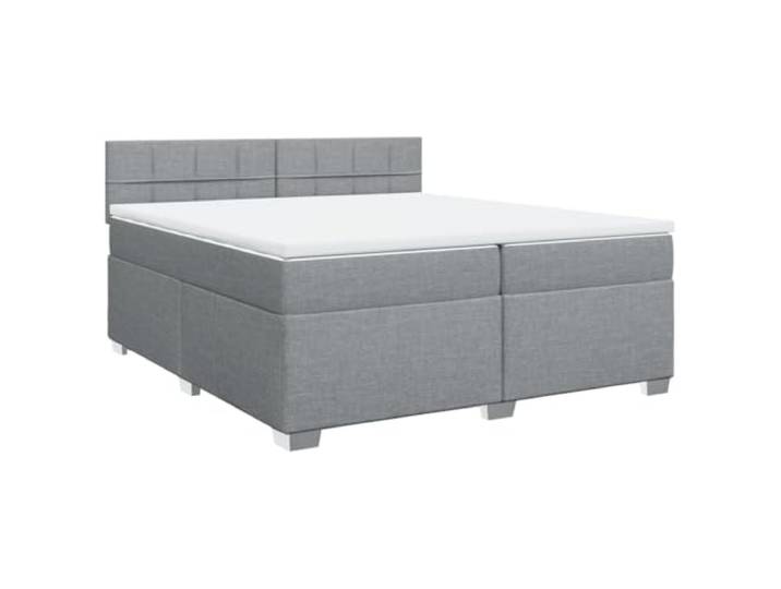 Makastle Boxspringbett mit Matratze Hellgrau 200x200 cm Taschenfederkernmatratze