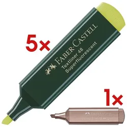 Faber-Castell 5x Textmarker »Textliner 48« inkl. Textmarker »TL 46 Metallic« rosé gelb