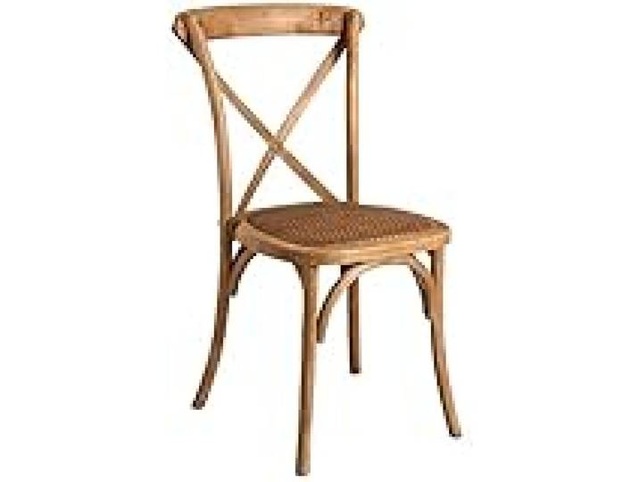 AUBRY GASPARD - Chaise Bistro Orme Empilable - Marron - Finition Patinée Vieillie - Assise Rotin - Hauteur 89 cm - Longueur 50 cm - Profondeur 55.5 cm - Poids 4.3 kg - Livrée Montée