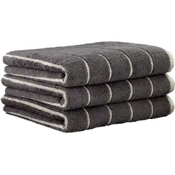 CAWÖ Handtuch, 3er Pack - C Balance, 50x100 cm, Walkfrottier, Baumwolle, Streifen Anthrazit / 50x100cm