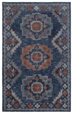 Terra by Obeetee Reverie Hearth Deep Blue Rug