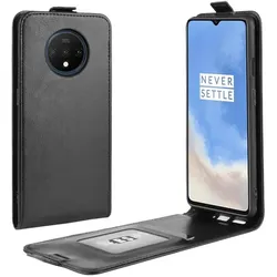 Flip Case Handyhülle für OnePlus 7T Vertikal Schutzhülle Tasche Cover Schwarz Bumper Smartphone Kartensteckplatz-Kreditkarte-Geldscheine EC-Karte Bank-Karte