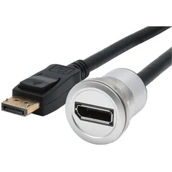 Exsys Einbau-Adapter DisplayPort BU-ST (DisplayPort, DisplayPort), Video Adapter, Silber, Schwarz