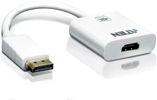 ATEN VC986-AT DisplayPort / HDMI Adapter [1x DisplayPort Stecker - 1x HDMI-Buchse] Weiß 10.00 cm