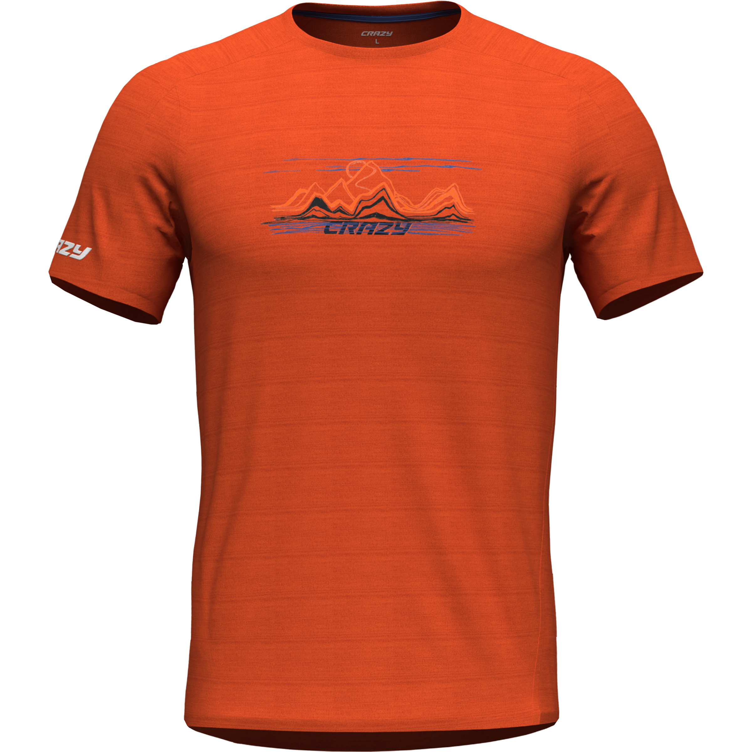 Crazy Logo Herren T-Shirts orange Größe M Trekking Elastisch