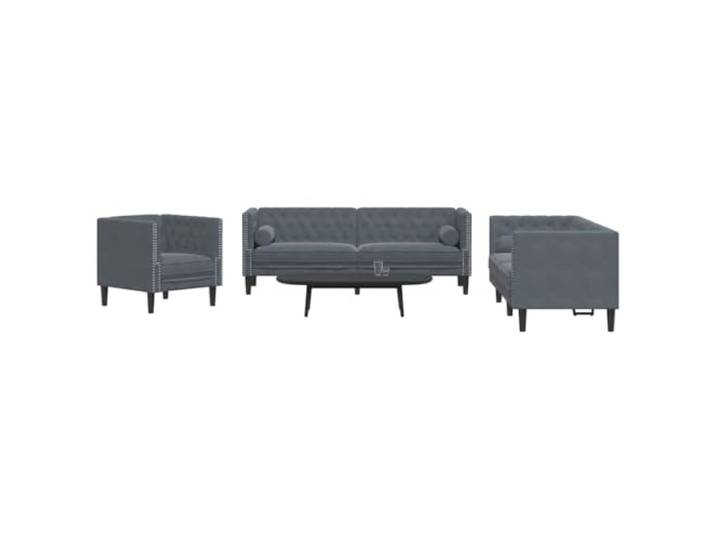KTHLBRH Sofa 3-Sitzer Samt Dunkelgrau 194 x 74,5 x 70,5 cm Komfortabler Schaumstoff, atmungsaktiv, reißfest, insgesamt 6 Plätze, geeignet für Wohnzimmer