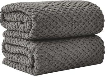 Linery & Co. Cotton Diamond Waffle Texture Bath Towels