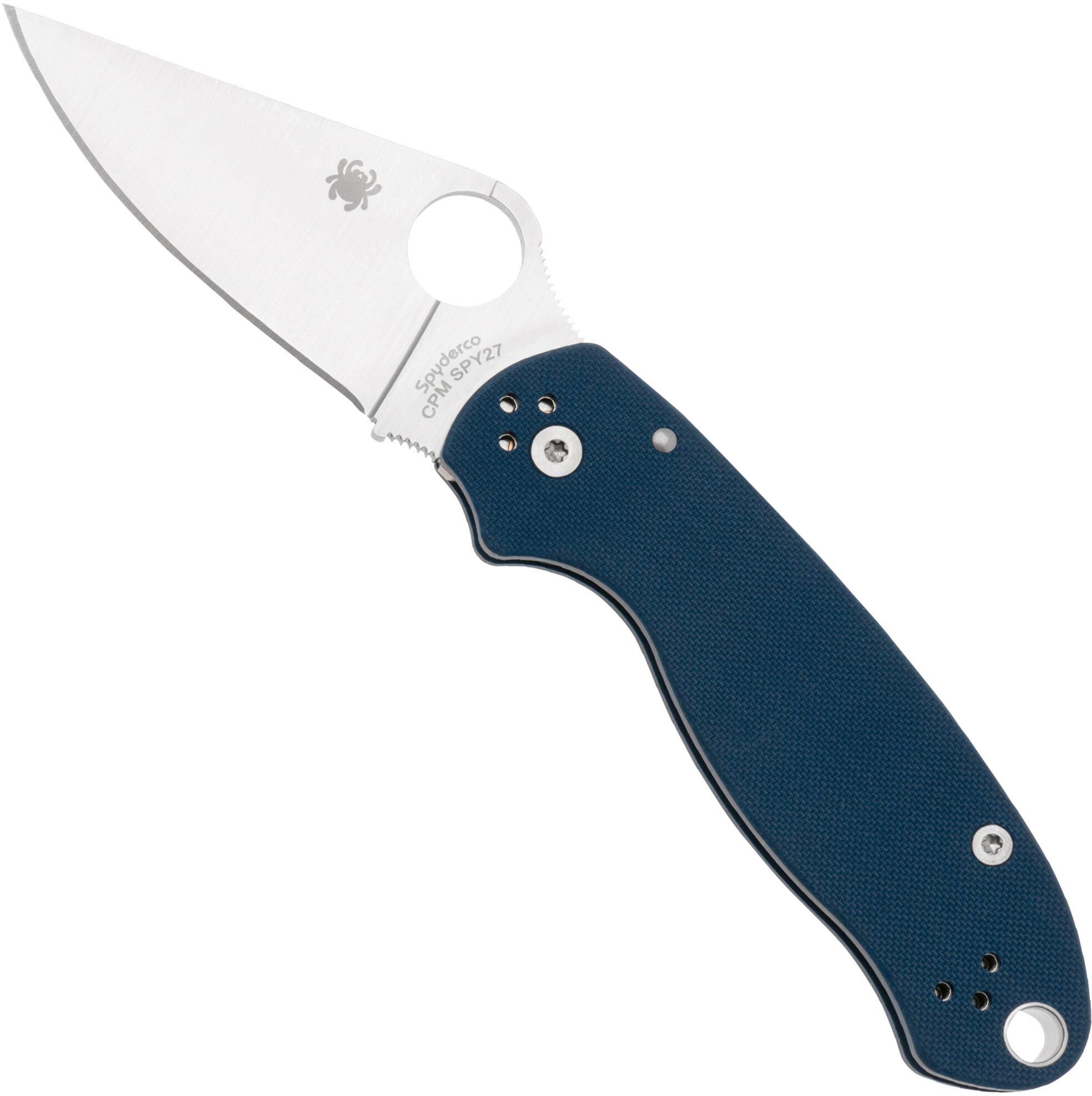 Spyderco Para 3 CPM SPY27 C223GPCBL Cobalt Blue G10 coltello da tasca