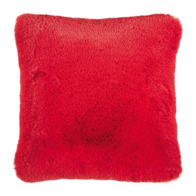 Dekokissen PAD "EVITA", rot (rot, unifarben), B:45cm L:45cm, Polyester, Dekokissen_Sitzkissen_Kissenhüllen, Kunstfell