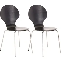 TPFLiving 2er Set Besucherstuhl Daggy mit Holzsitz und Metallgestell Farbe: Orange