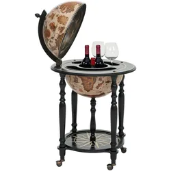 Globusbar MCW-A78, Minibar Hausbar Weinregal, Weltkugel rollbar, Ø 42cm Eukalyptusholz MVG-zertifiziert