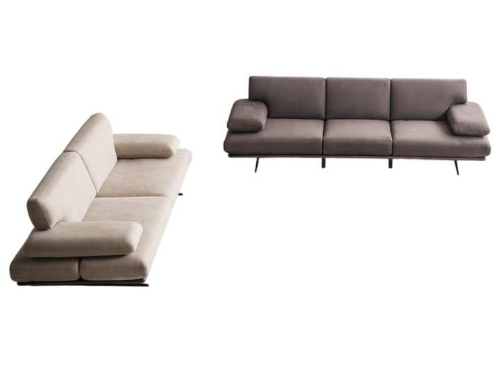 JVmoebel Polstergarnitur Elegantes Sofa in Grau-Beige mit Designer-Details, (2-tlg)