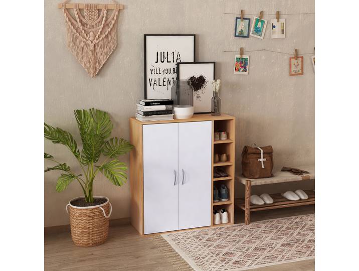 Armoire à chaussures design contemporain bicolore