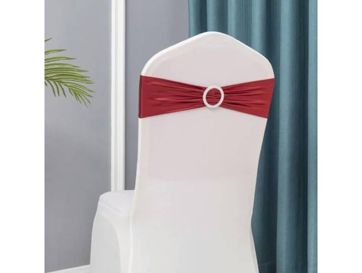 Stuhlschleifen, 50 teile/los Hochzeit Stuhl Dekoration Metallic Gold Schärpen(Red)