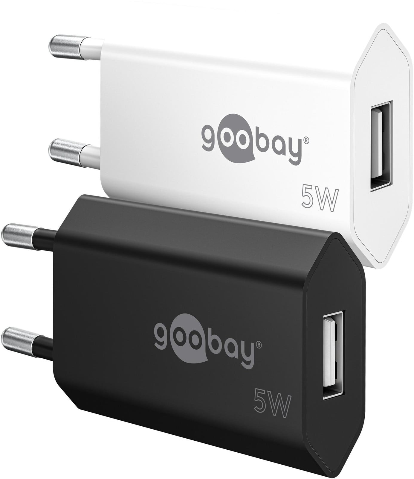 Goobay 44949 Essential Charger 5W USB-A oplader zwart met 1x USB-A poort