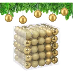 Relaxdays, Christbaumschmuck, - Weihnachtskugeln im 100er Set, Gold/ Silber, 7 x 6 cm (100x)
