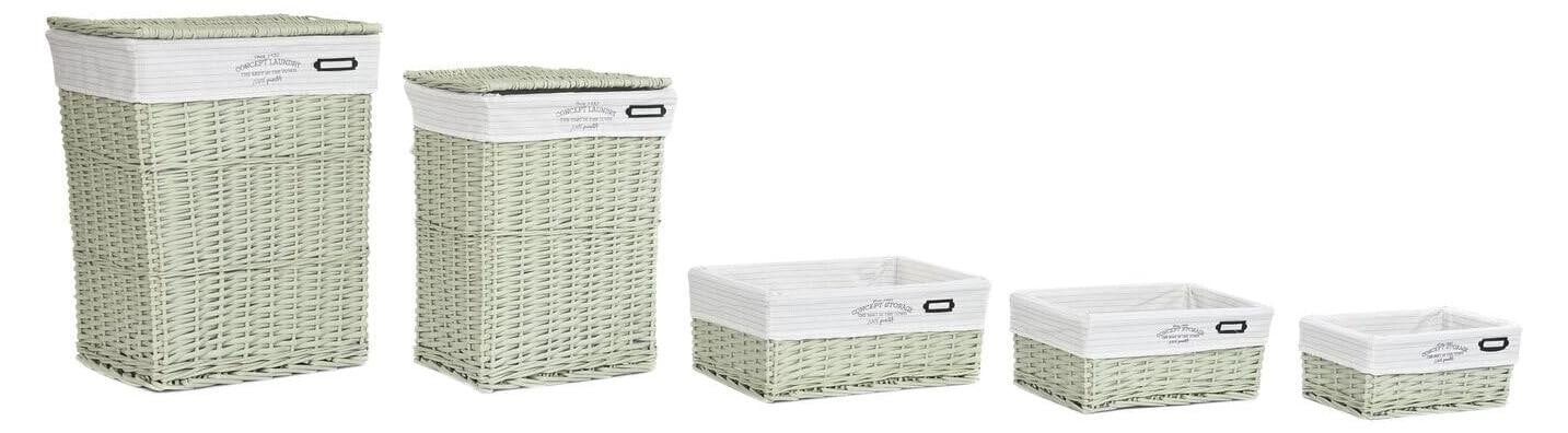 Dripio Set van 5 opbergmanden van textiel, groen, B/D/H: 44 x 34 x 56 cm