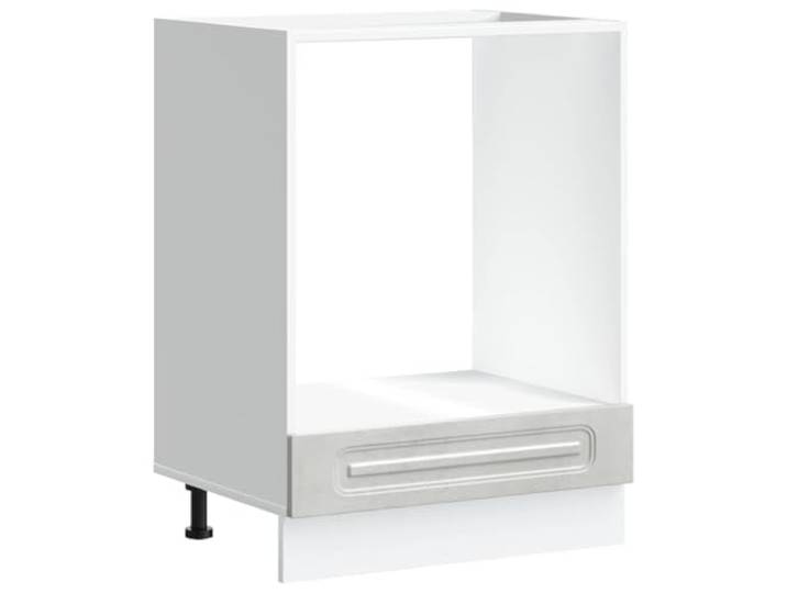fsahslih Herdumbauschrank Kalmar 60x46x81,5 cm Betongrau Holzwerkstoff Kompakter Küchen-Ofenschrank mit höhenverstellbaren Füßen, 50 kg Belastbarkeit und pflegeleichter Oberfläche in Betongrau.