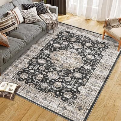 Garvee Traditional Medallion Border Area Rug