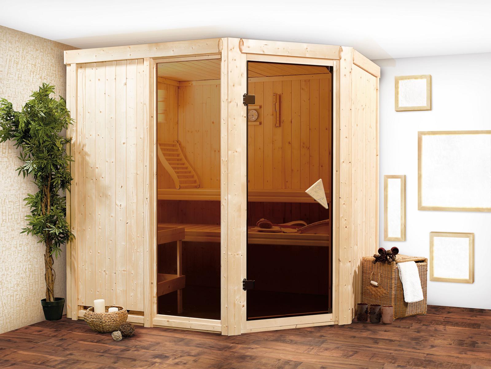 KARIBUHOLZT Sauna Fiona 2 Eck, o. Zub. bronz.GGT 08288456