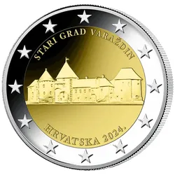 Kroatien 2024: 2 Euro Gedenkmünze Altstadt Varaždin
