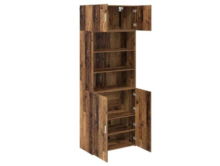 LASWWQMRF Aufbewahrungsschrank Altholz-Optik 80 x 42,5 x 225 cm mit Türen Schlankes Raumwunder für Wohnzimmer und Flur. Bietet strukturierten Stauraum durch einheitliches Design aus Holzwerkstoff.