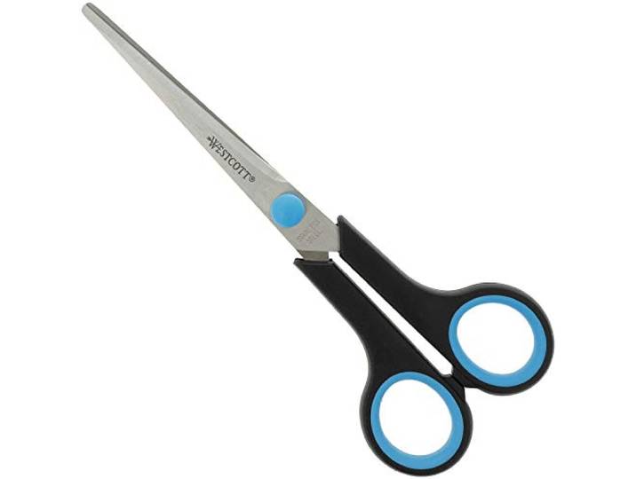 Westcott E-30271 00 Easy Grip-schaar, kunststof handvat, 17,5 cm, zwart/blauw, per stuk