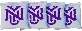 Skip's Garage New York University NYU Bobcats White Cornhole Bags