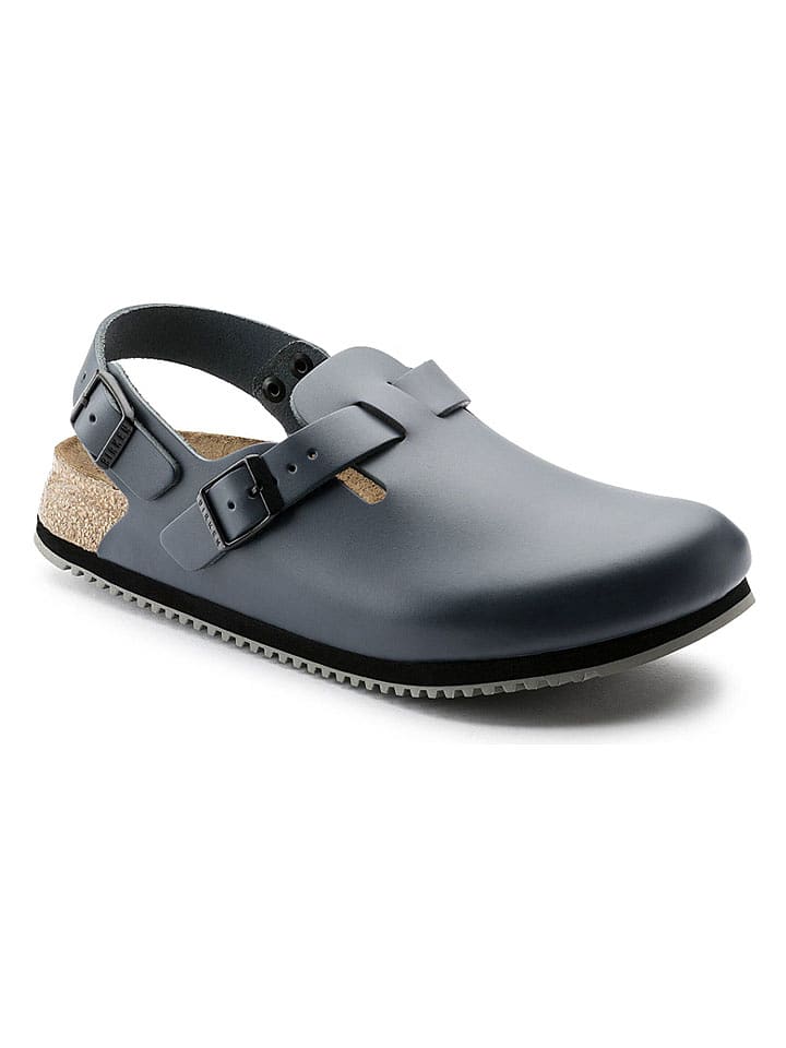 Birkenstock Leder-Clogs "Tokyo" in Dunkelblau - 36