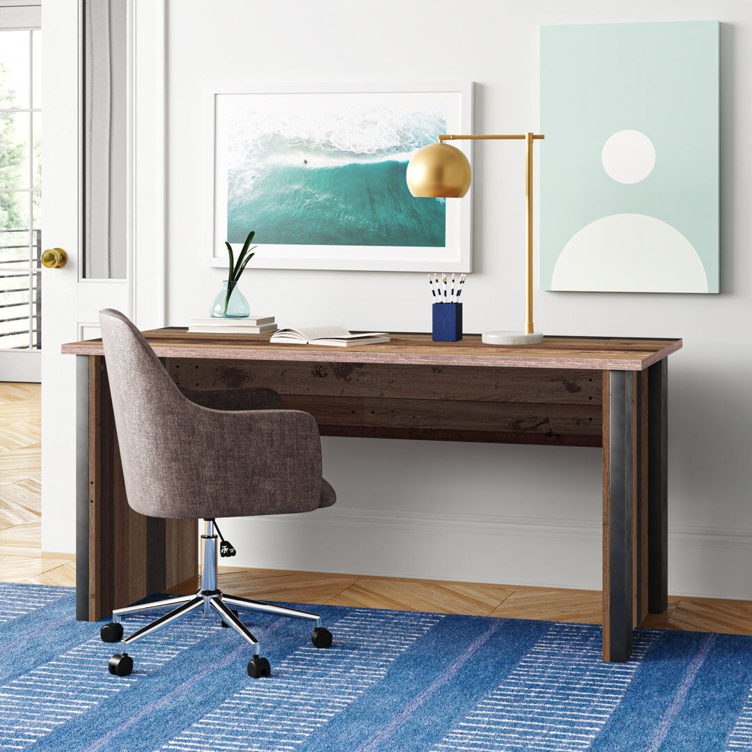 Mercury Lanham Writing Desk Dark Grey/Brown 73.5cm H x 153cm W x 70cm D