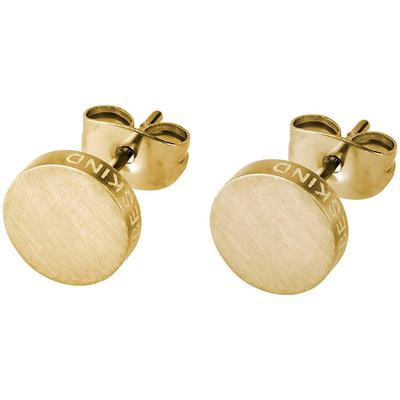 Paar Ohrstecker LIEBESKIND BERLIN "Schmuck Geschenk Edelstahl Ohrringe Kreis", gold (gelbgoldfarben), Ohrringe, Damen, 7mm, Edelstahl