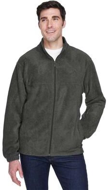 Harriton M990 Men's Full-Zip Fleece Jacket in Charcoal size Small   Polyester