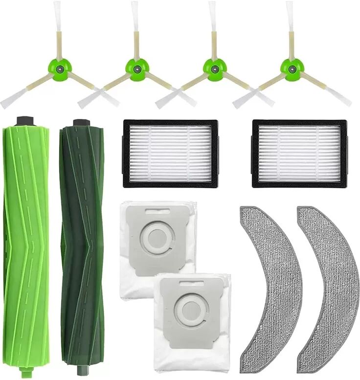 INF Lot de 10 accessoires compatible avec iRobot Roomba Combo J7+ : brosses, filtres et lingettes