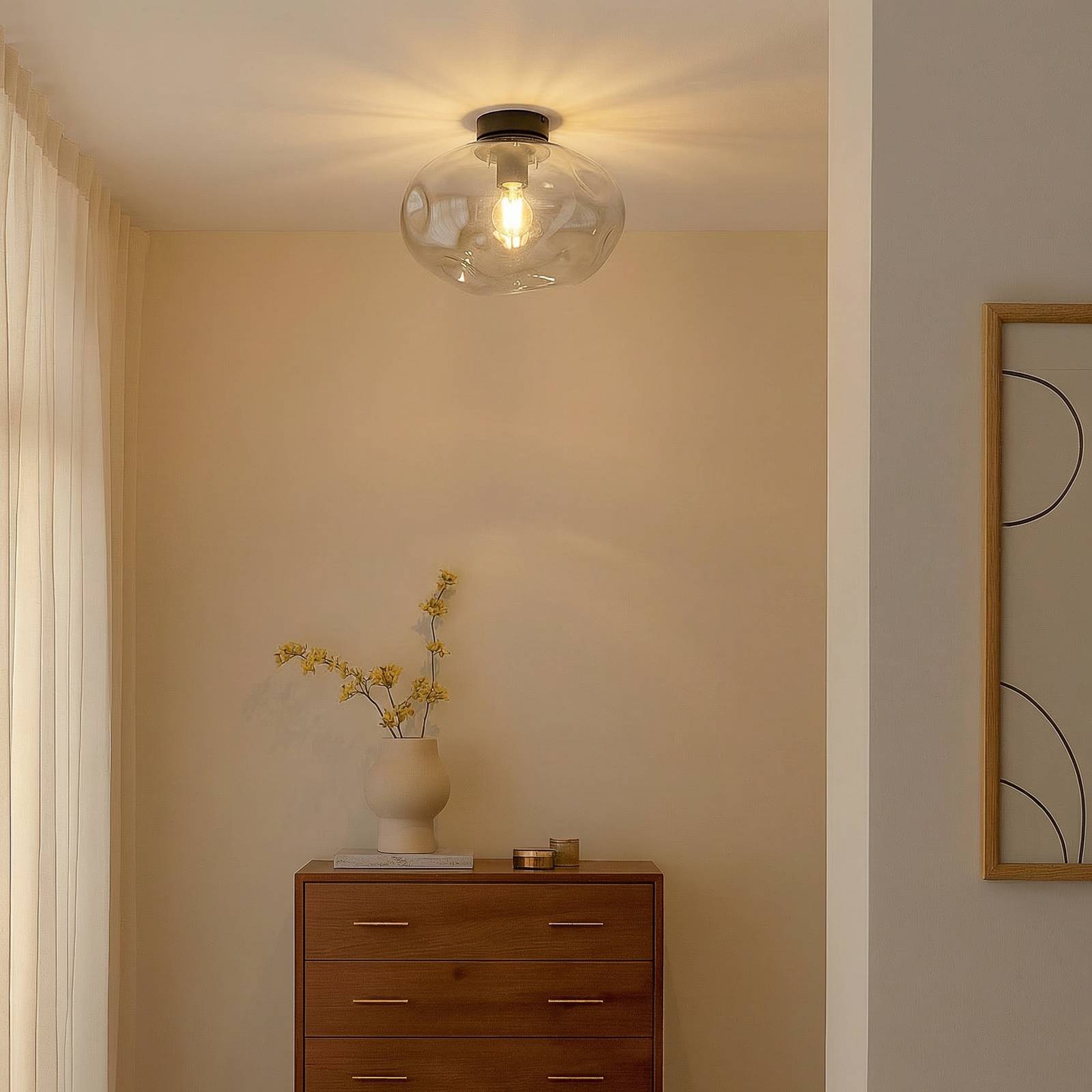 Ceiling Light Lelia Lindby, dimmable, Alu / grey / zinc, Living / Dining Room, metal, Design, Ceiling Light