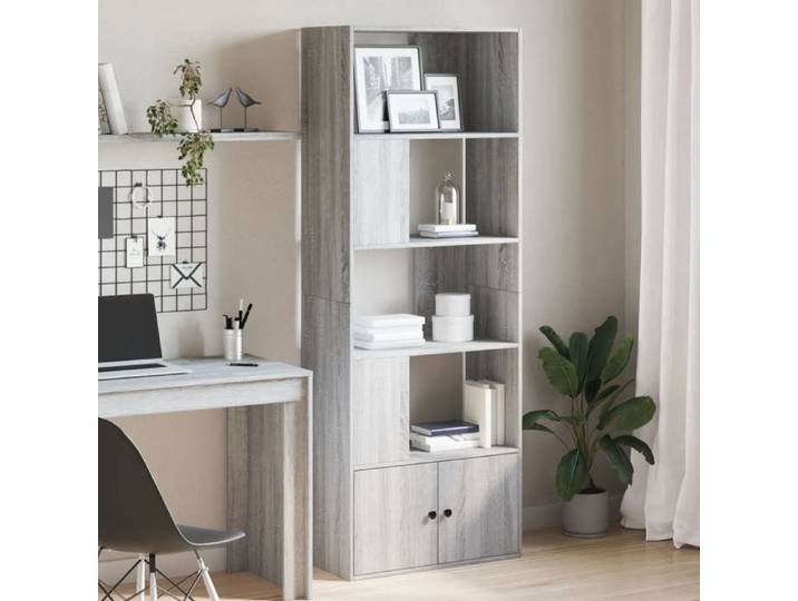Bibliothèque sonoma gris 70x36x189 cm bois d'ingénierie étagère étagère à livres support à livres meuble de 3295322