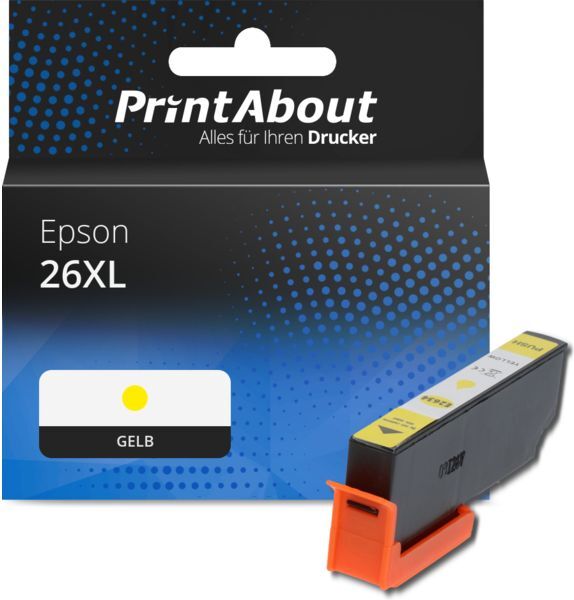PrintAbout Druckerpatrone kompatibel mit Epson 26XL (C13T26344012) - Gelb - Hohe Kapazität