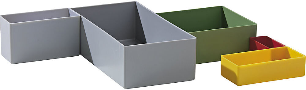kaiserkraft Einsatzkasten, Sondergröße, Polystyrol, VE 50 Stk, LxBxH 216 x 108 x 63 mm, grau