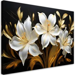 WANDBILD abstrakte glamour weiße lilien blumen