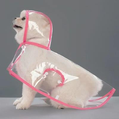 Uplifted Finds Crystal Clear All Weather Pet Raincoat pink xs