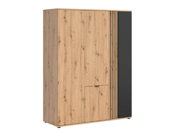 Drehtürenschrank grifflos 105 x 196 x 56cm Holz/Braun