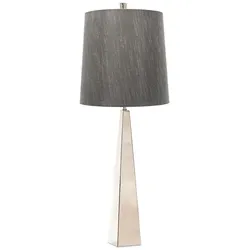 Tischlampe Beistelllampe Schlafzimmerleuchte Wohnzimmerlampe Nickel Stahl H 79cm