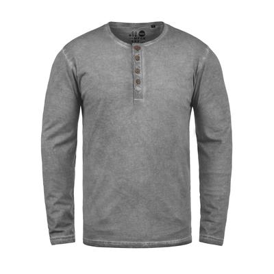 Rundhalsshirt SOLID "Rundhalsshirt SDTimur", Herren, Gr. M, grau (mid grau), Obermaterial: 100% Baumwolle CO., Shirts Rundhalsshirt
