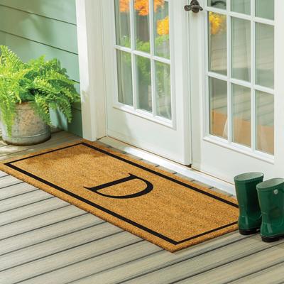 Evergreen 60 in. x 24 in. Monogram Block Letter Coir Door Mat