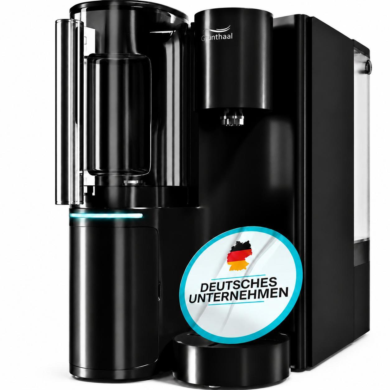 Grünthaal AquaLiva elan schwarz | Umkehrosmoseanlage | Osmoseanlage für Trinkwasser | Wasserfilter | Mineralisierung + UV | T Ü V gepr. | Heißwasser
