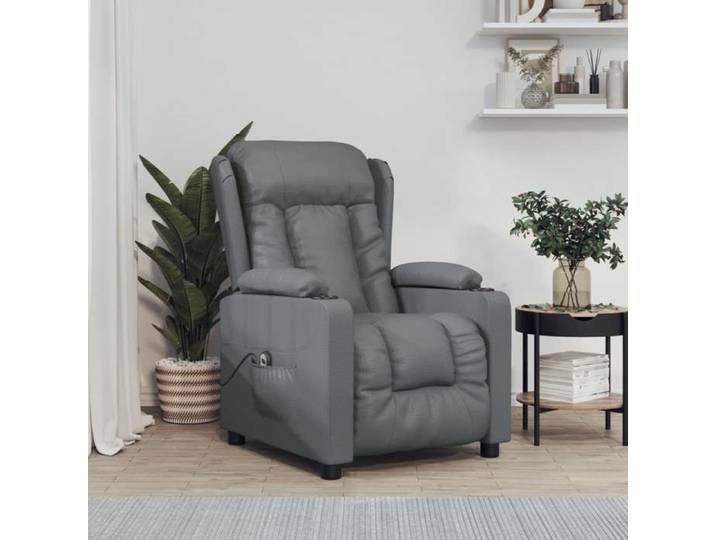 JUIN* Fauteuil réglable/relaxation Fauteuil inclinable électrique Gris Similicuir F231987