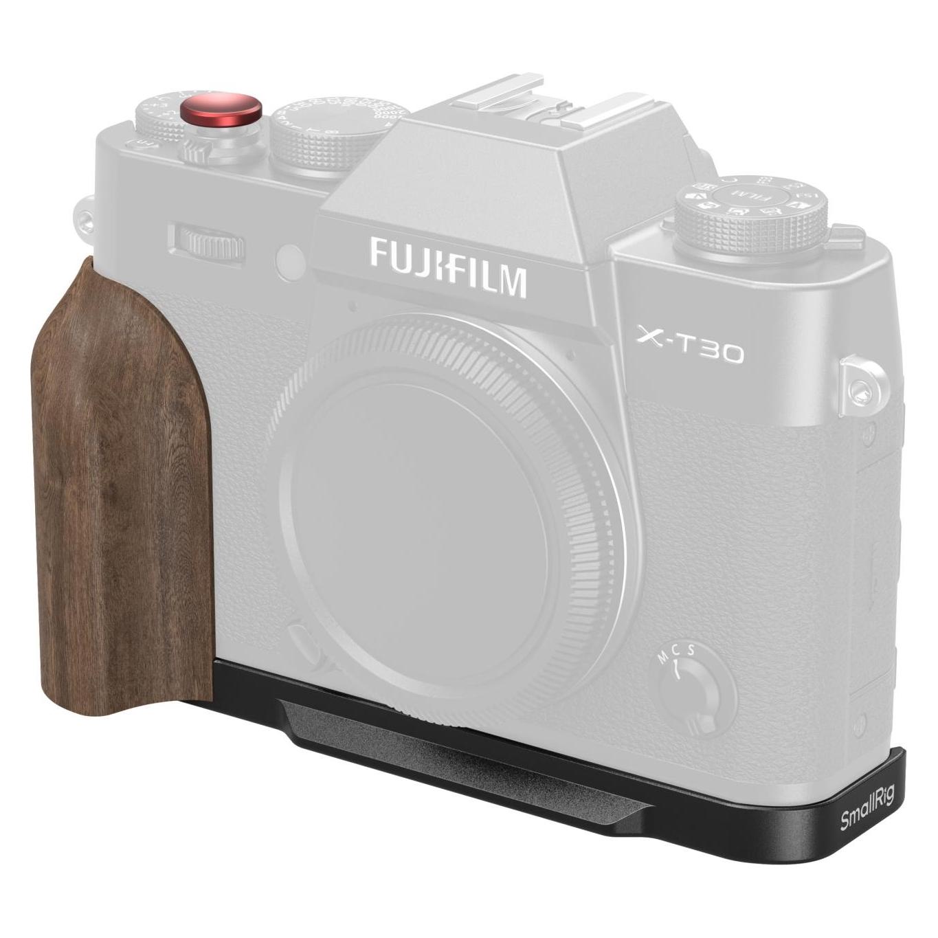 SmallRig 5666 L-Shaped Mount Plate with Wooden Handle for FUJIFILM X-T30 / X-T30 II / X-T30 III (Black) (Griff) (5666)