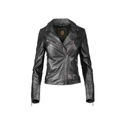 Lederjacke APPLE OF EDEN "Apple of Eden Lederjacke AOE-103", Damen, Gr. 46, schwarz, Obermaterial: 100% Lammleder LEL. Futter: 100% Polyester PES. 100% Polyester PES., uni, regular fit, V-Ausschnitt, Jacken, aus hochwertigem Leder