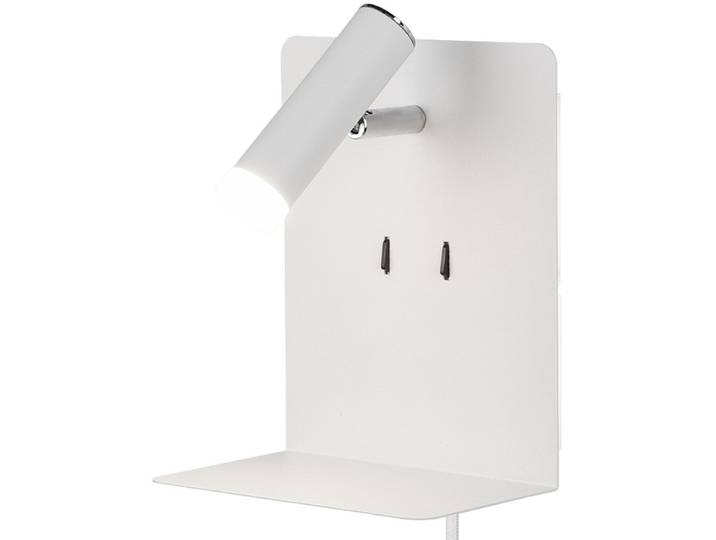 LED Wandlamp - Trion Elonant - 6W - Warm Wit 3000K - USB Oplaadfunctie - Mat Wit - Aluminium
