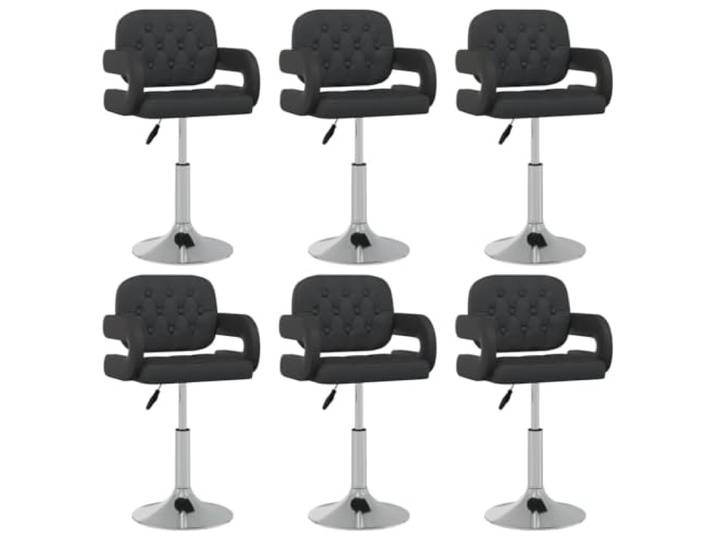 Coespram 6er Set Esszimmerstühle Drehbar Höhenverstellbar Schwarz Moderne Polsterstühle mit pflegeleichtem Kunstlederbezug und stabilem Metallfuß für Ihre Küche oder Ihr Bar-Bistro.